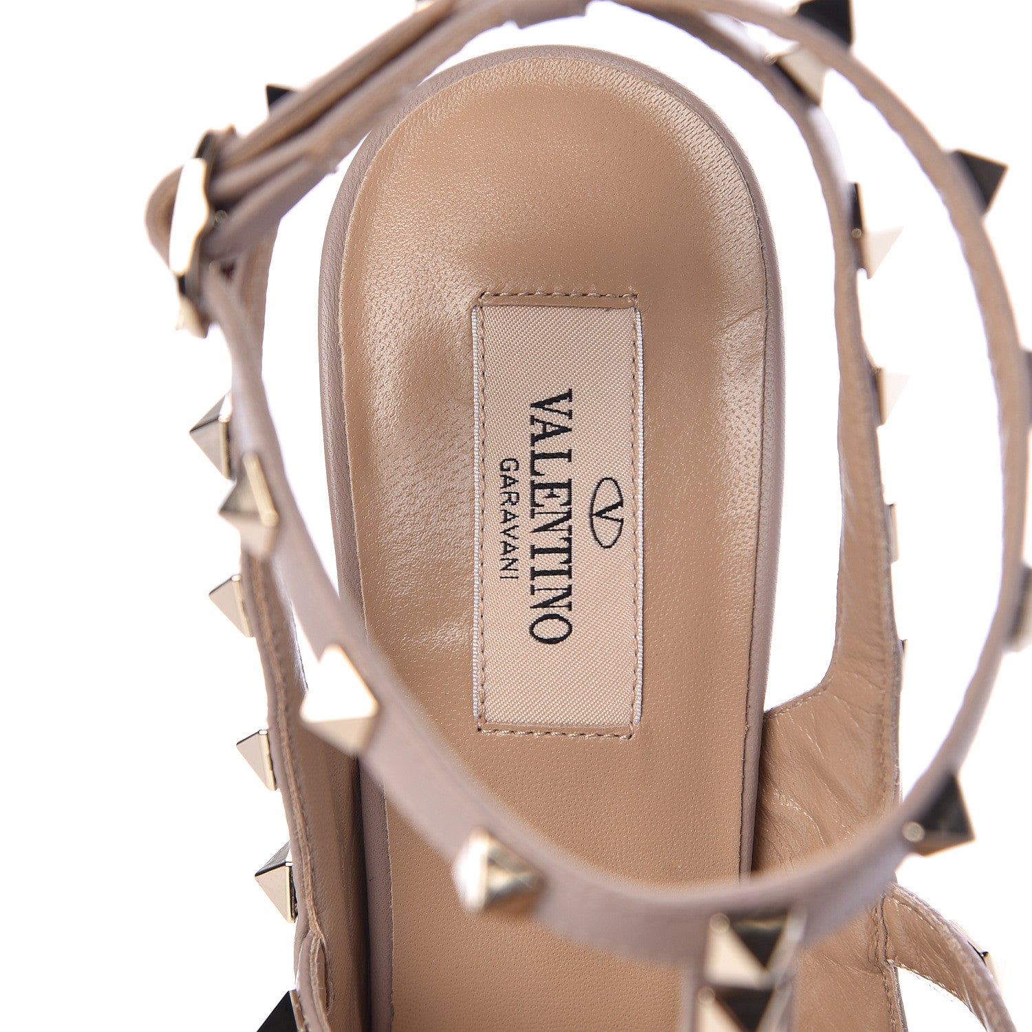Valentino Garavani Patent Rockstud Ankle Strap Pumps 40 Poudre 8 of 12