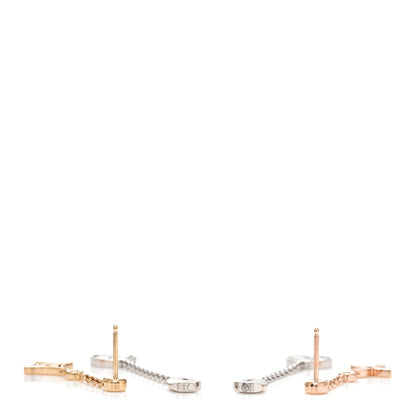 Louis Vuitton 18K Yellow White Pink Gold Diamond Blossom Long Drop Earrings 3 of 5