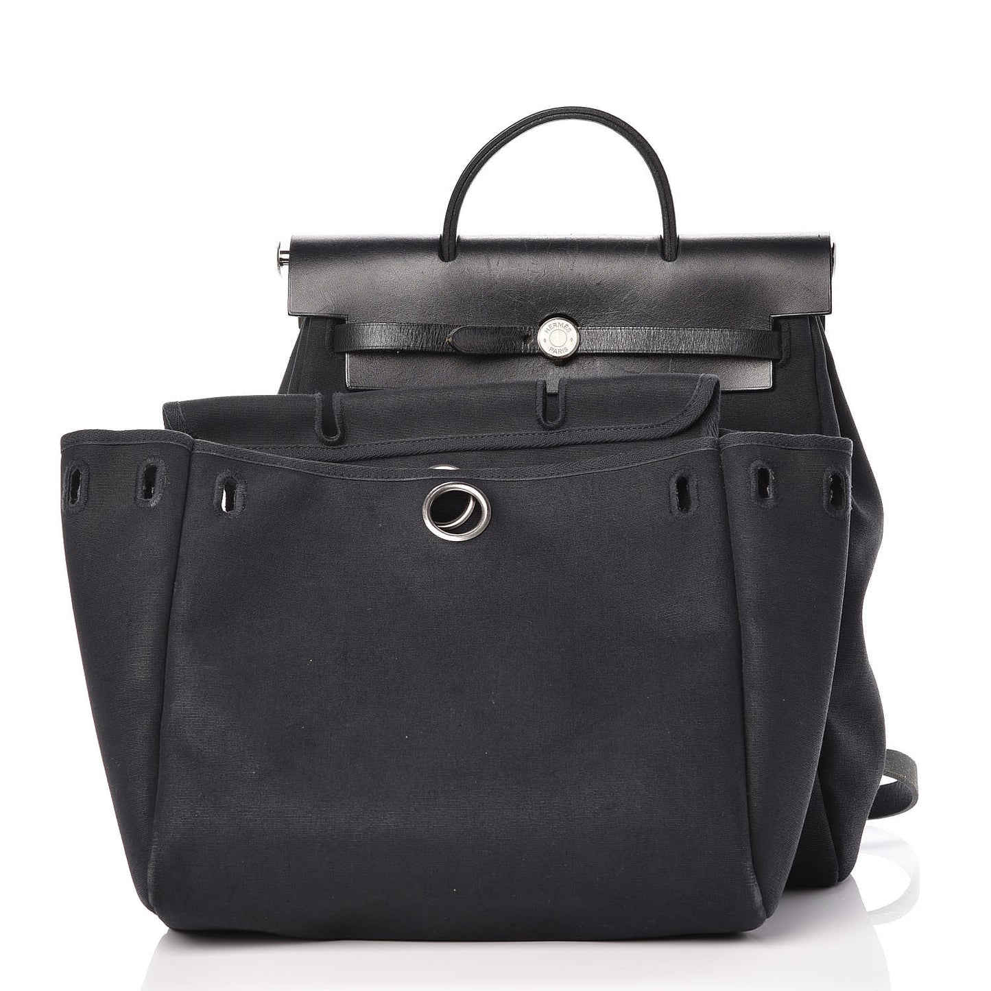 Toile Vache Calfskin Herbag 30 PM Backpack Black