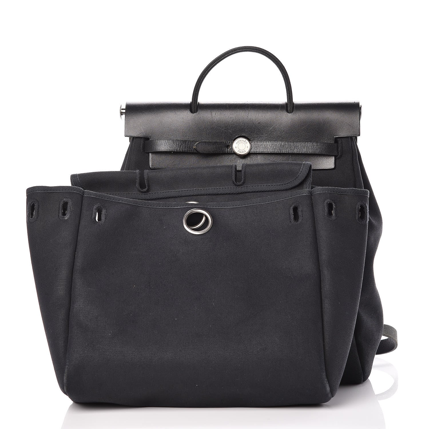 Hermes Toile Vache Calfskin Herbag 30 PM Backpack Black 3 of 20