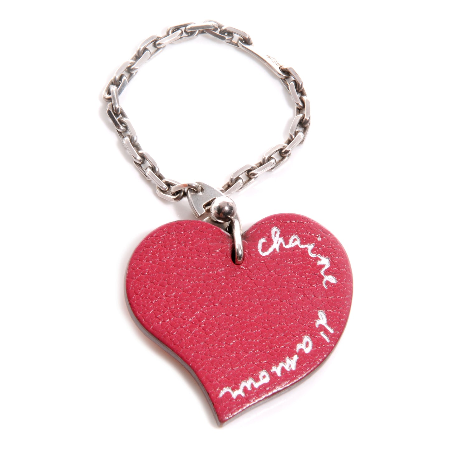 Chevre Chaine D'Amour Heart Key Chain Rouge Vif Orange