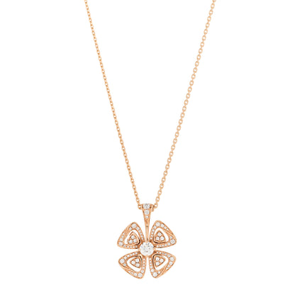 Bulgari 18K Rose Gold Diamond Fiorever Pendant Necklace 1 of 6