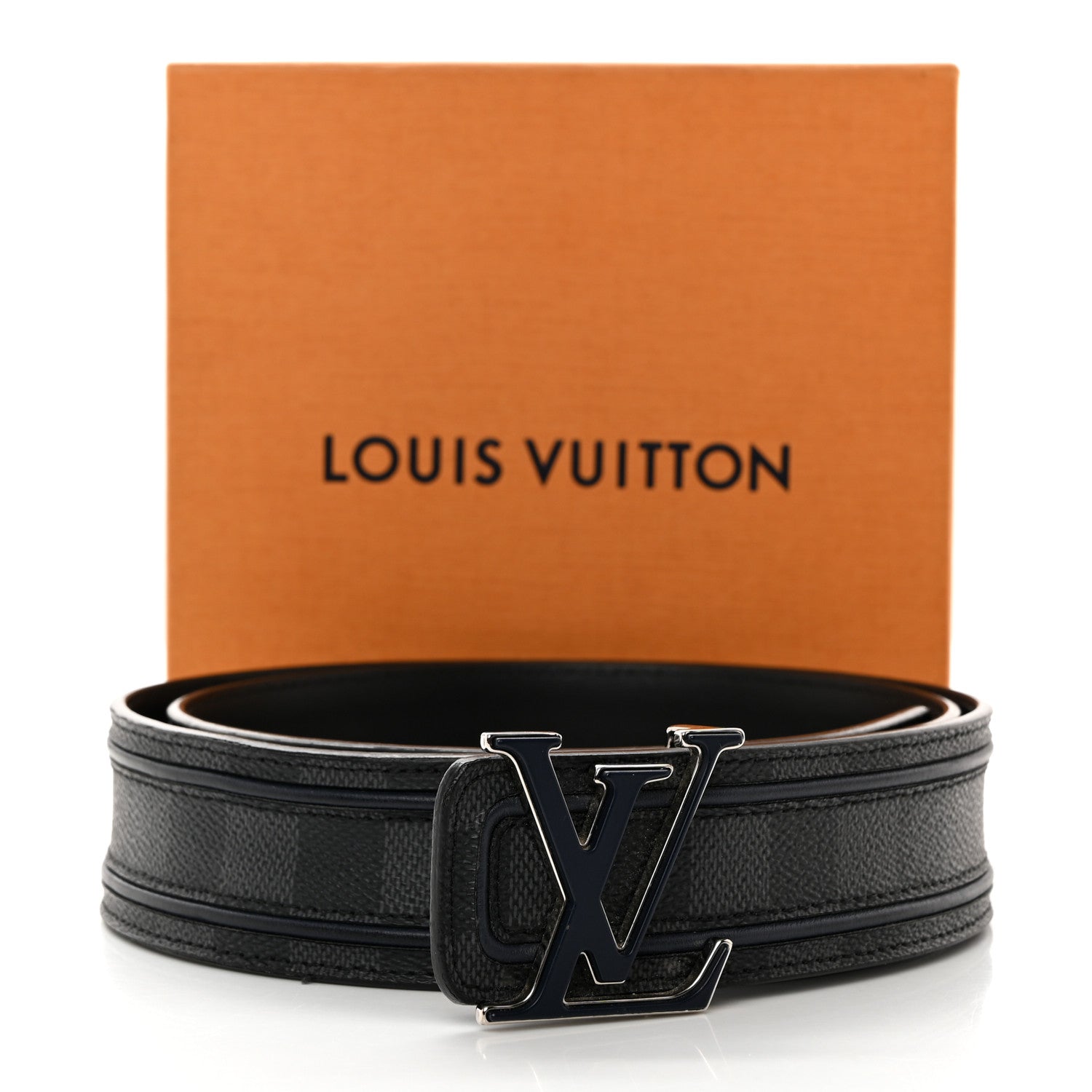 Louis Vuitton Damier Graphite 40mm LV Initiales Belt 110 44 Black 7 of 7
