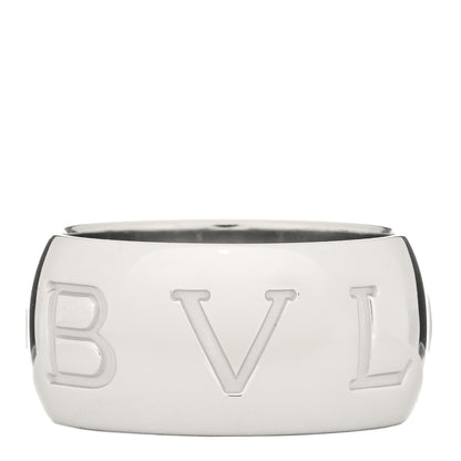 Bulgari 18K White Gold Monologo Band Ring 55 7.25 1 of 3