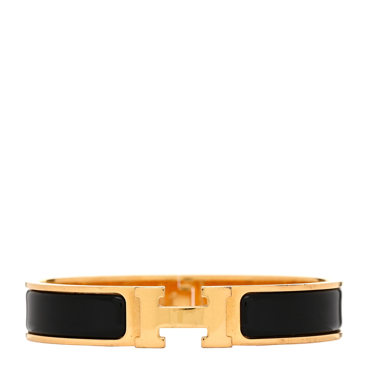 Enamel Narrow Clic Clac H PM Bracelet Black