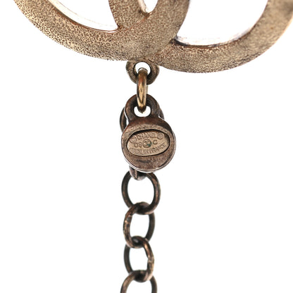 Chanel Swarovski Crystal Pearl CC Heart Necklace Gold 6 of 6