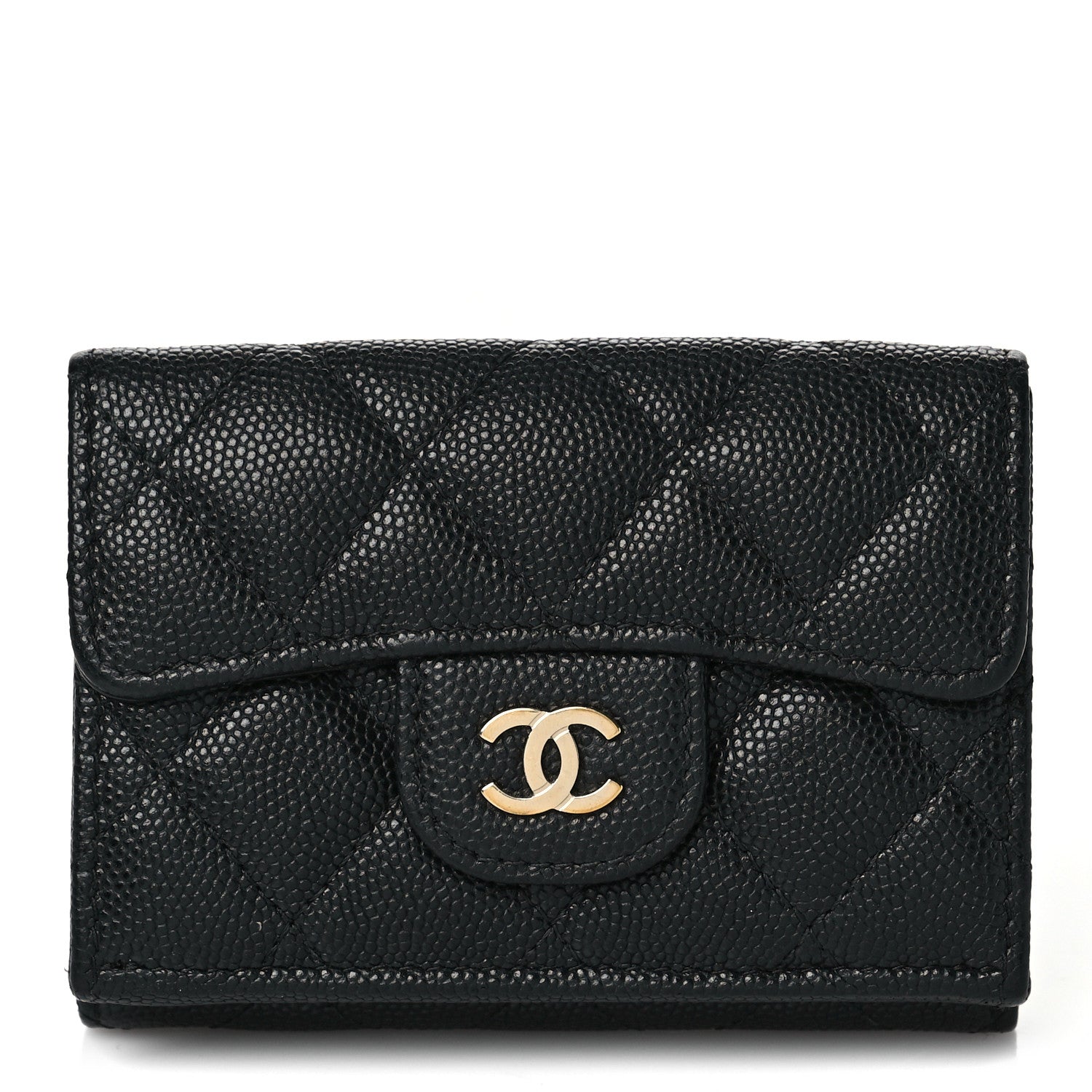 Chanel Caviar Quilted Double Flap Wallet Black 1 of 9