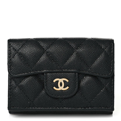 Chanel Caviar Quilted Double Flap Wallet Black 1 of 9