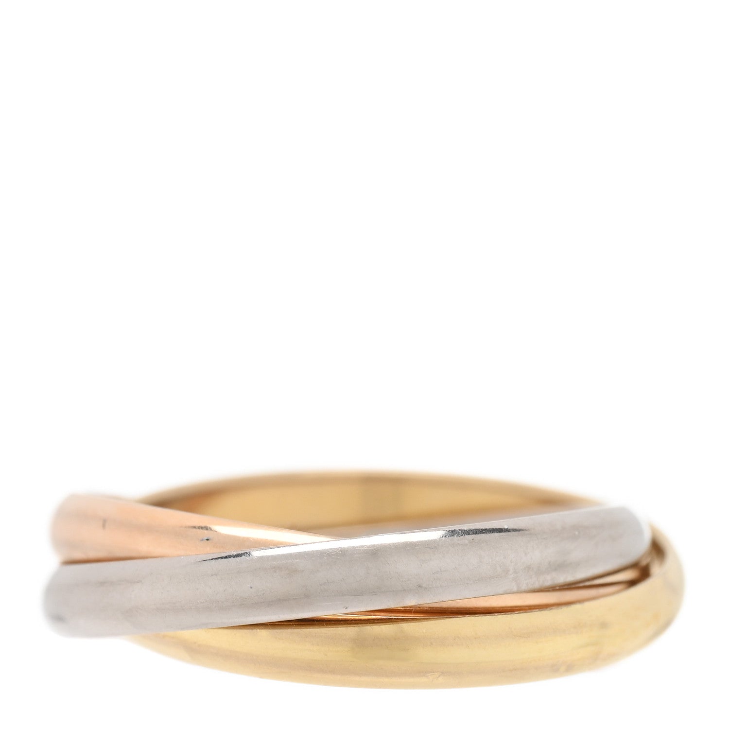 Cartier 18K Pink Yellow White Gold Small Trinity Ring 57 8 4 of 5