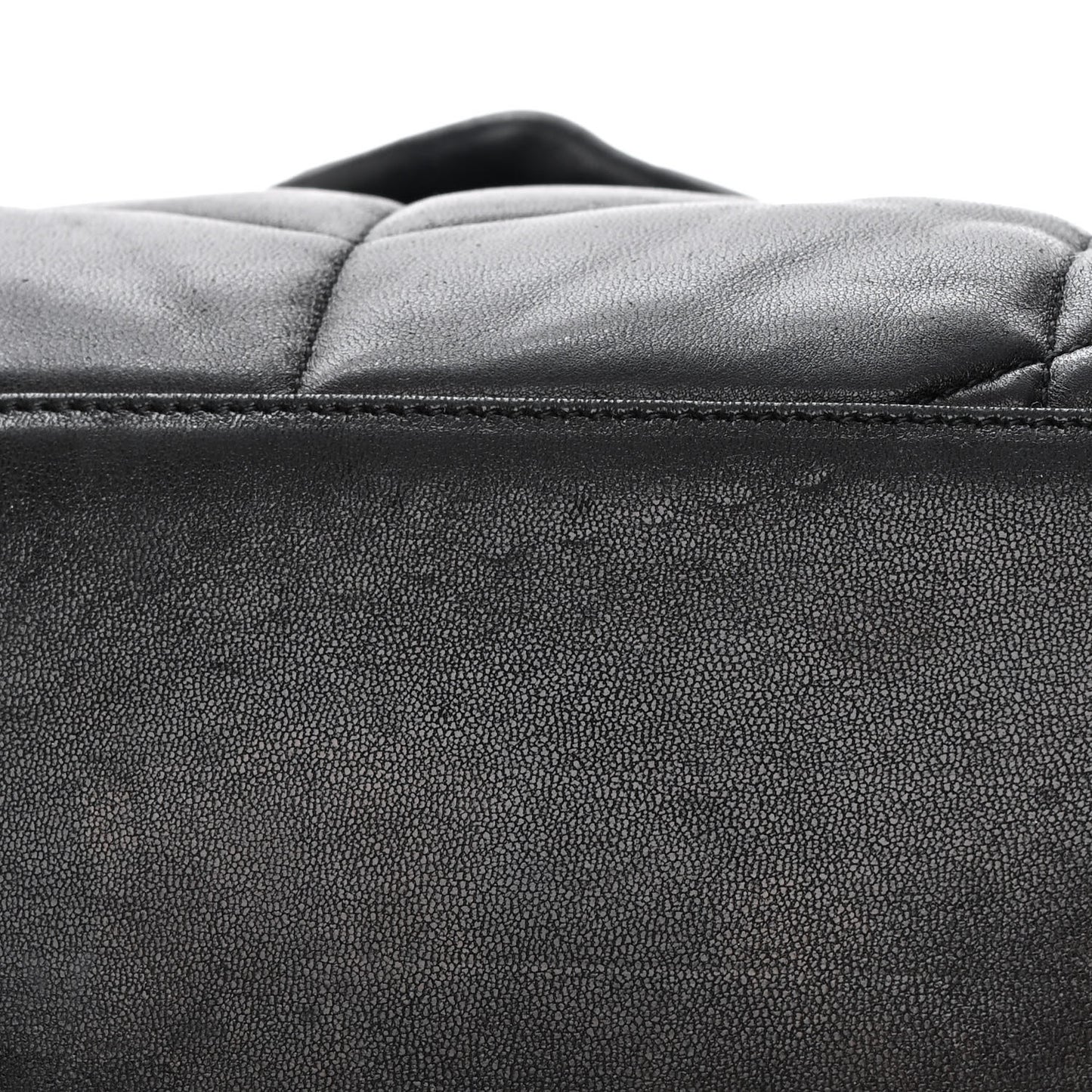 Lambskin Quilted Medium Loulou Puffer Monogram Chain Satchel Black