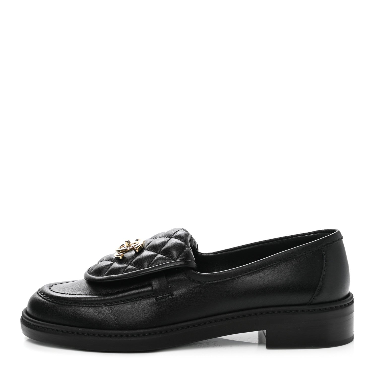 Chanel Lambskin Quilted CC Turnlock Loafers 38 Black 1 of 8