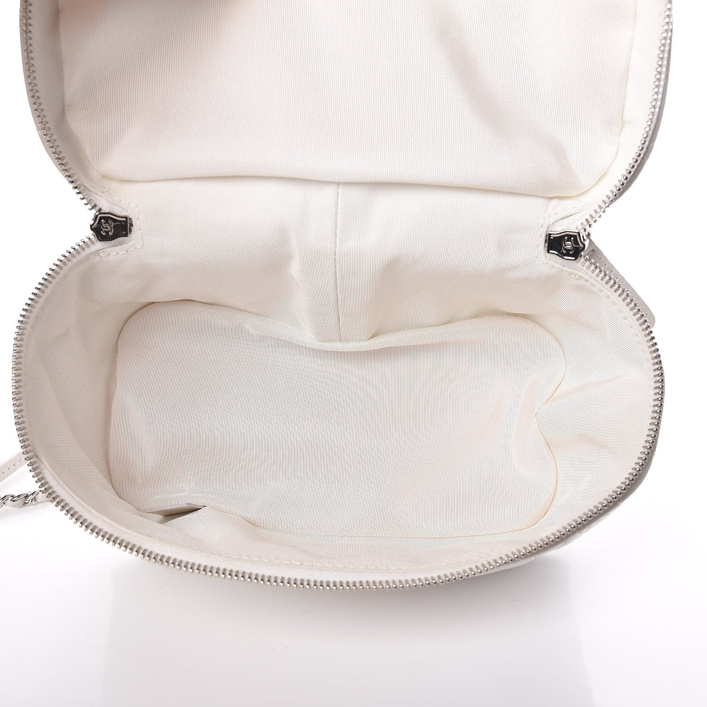 Crumpled Calfskin PVC Quilted Flap White