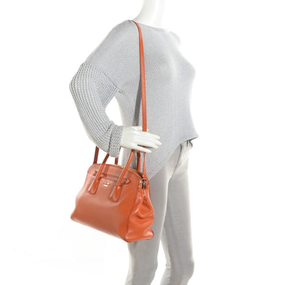 Prada Saffiano Top Handle Dome Tote Papaya 2 of 7