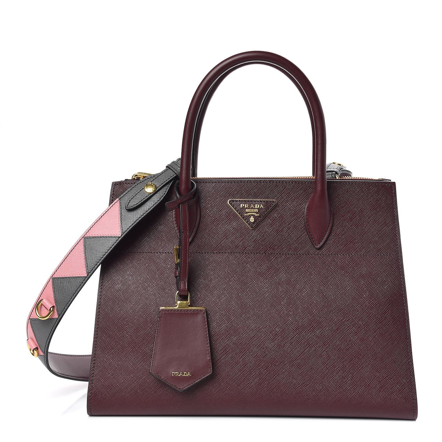 Saffiano Greche Medium Paradigme Bag Granato Petalo