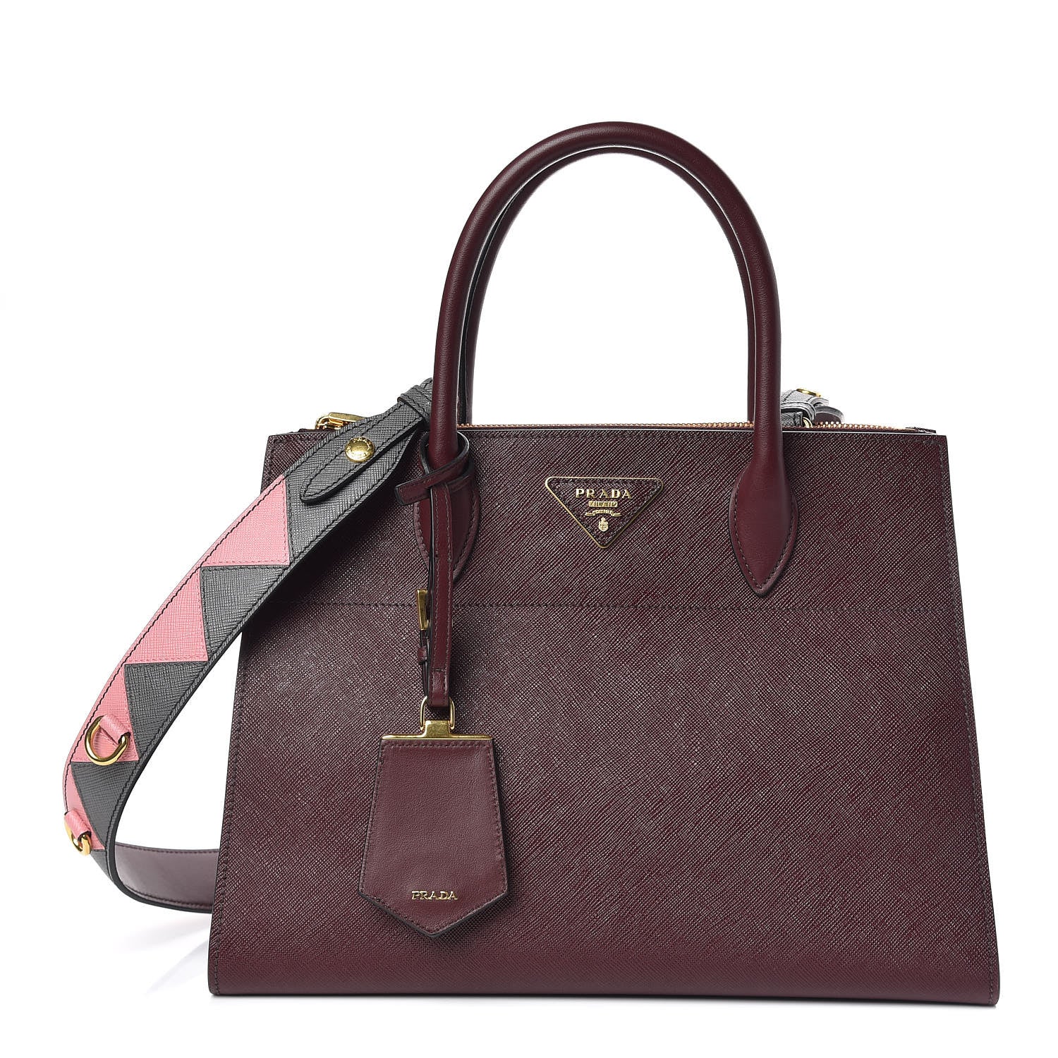 Prada Saffiano Greche Medium Paradigme Bag Granato Petalo 1 of 9