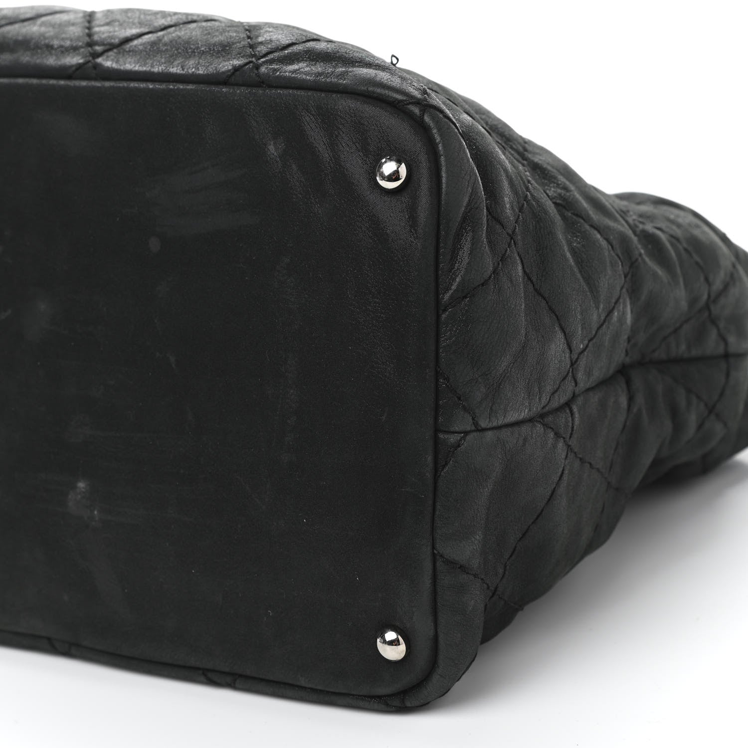 Chanel Iridescent Calfskin Stitched CC Shopping Tote Black 10 of 15