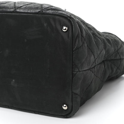 Chanel Iridescent Calfskin Stitched CC Shopping Tote Black 10 of 15