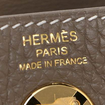 Hermes Taurillon Clemence Mini Lindy 20 Etoupe 6 of 12