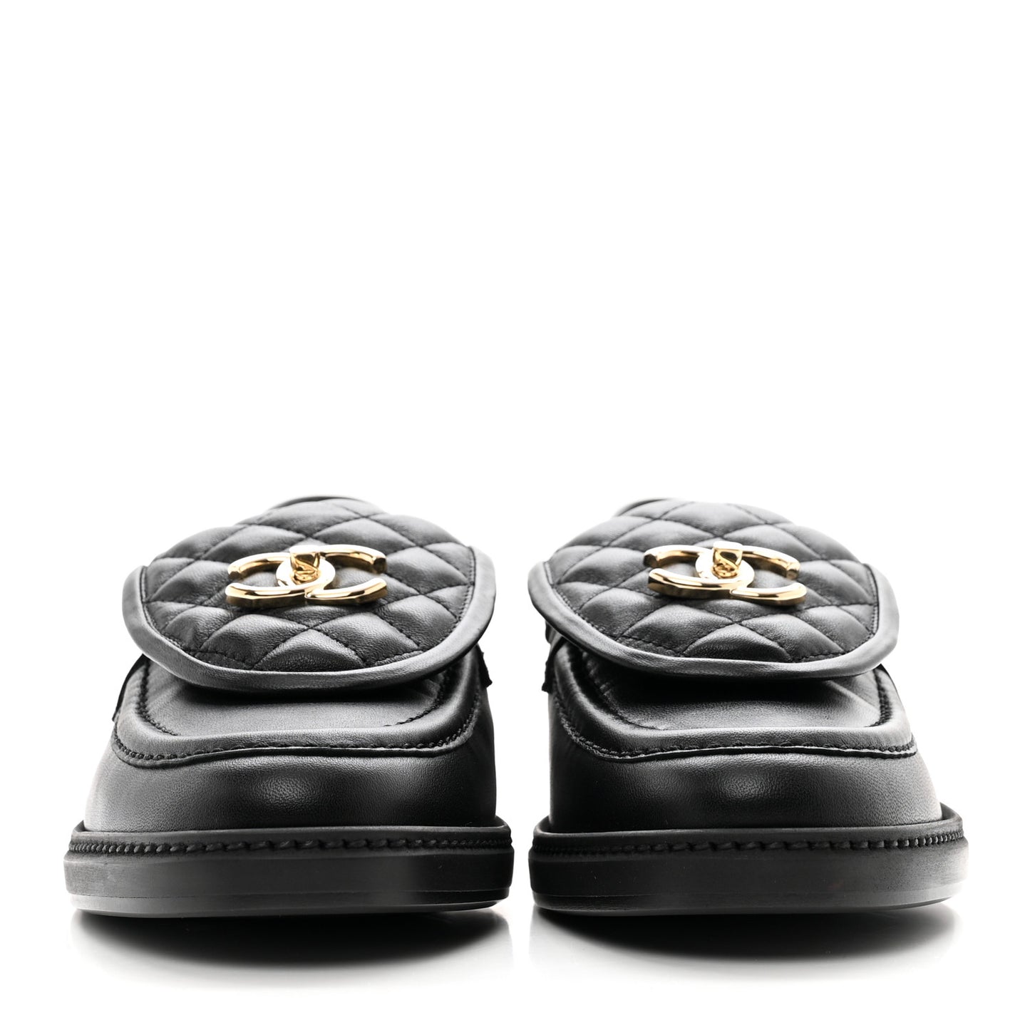 Lambskin Quilted CC Turnlock Loafers 40 Black