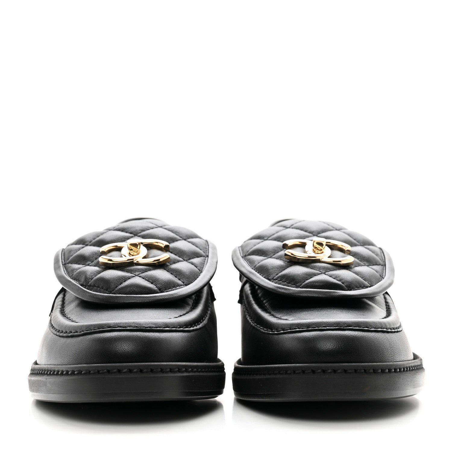 Chanel Lambskin Quilted CC Turnlock Loafers 40 Black 2 of 8
