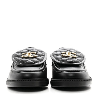 Chanel Lambskin Quilted CC Turnlock Loafers 40 Black 2 of 8