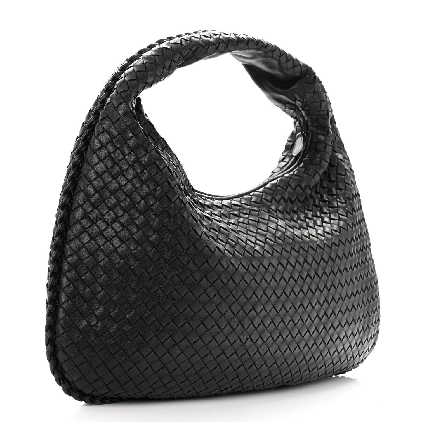 Nappa Intrecciato Large Veneta Hobo Black