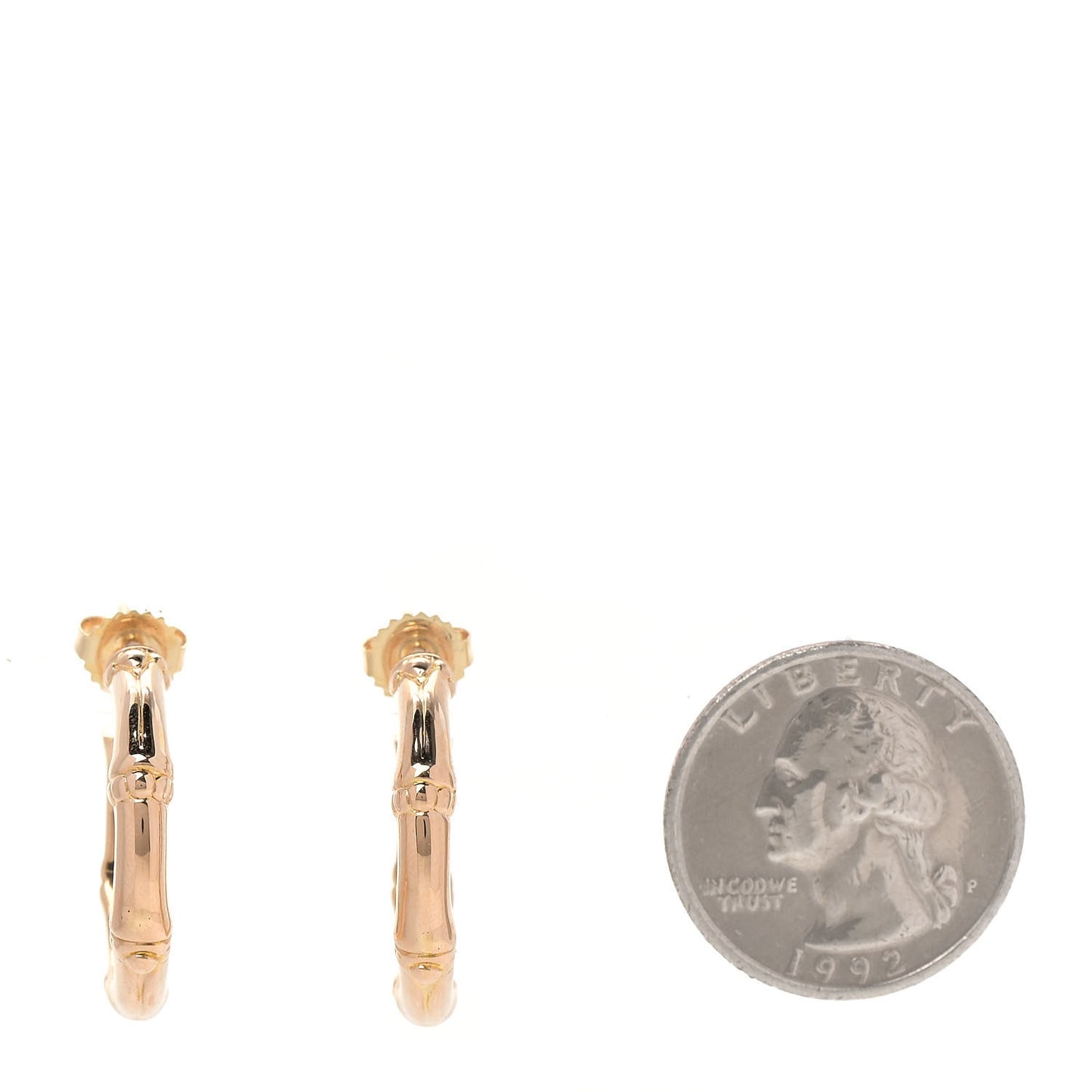 18K Yellow Gold Small Bamboo Hoop Earrings