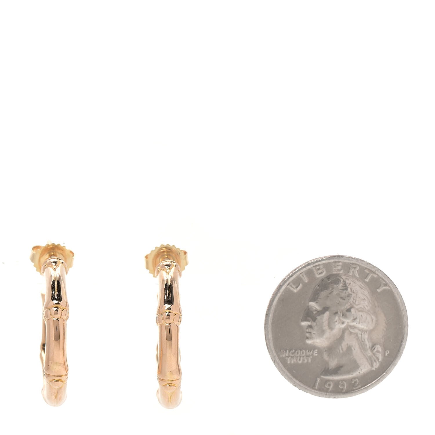 John Hardy 18K Yellow Gold Small Bamboo Hoop Earrings 2 of 6