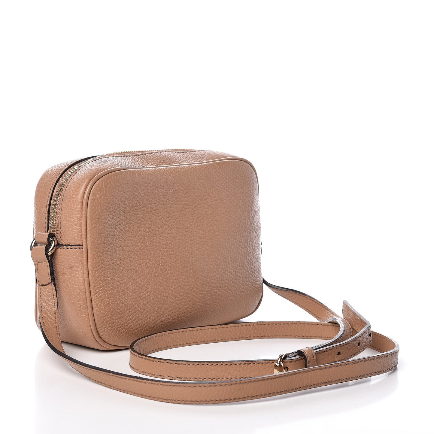 Pebbled Calfskin Small Soho Disco Bag Rose Beige