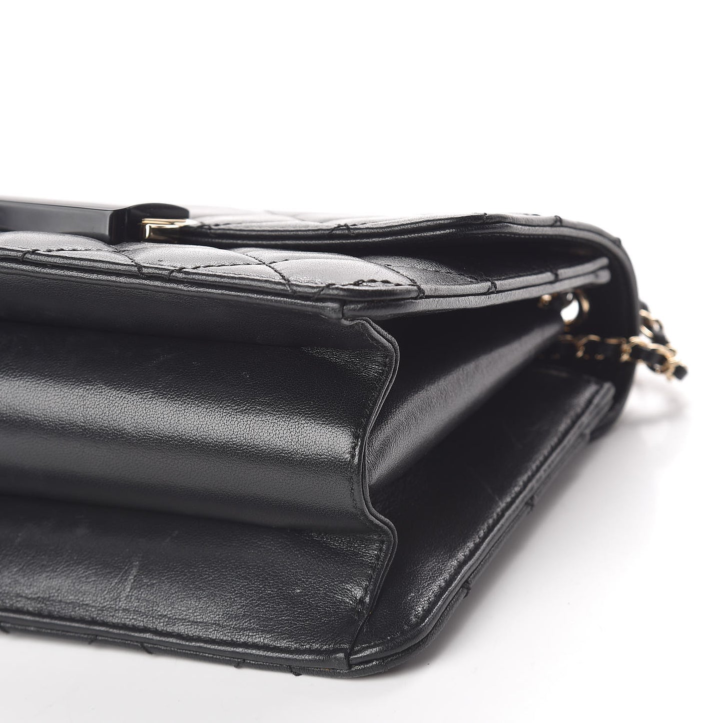 Sheepskin Quilted Beauty Lock Flap Black