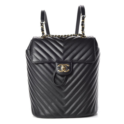 Chanel Calfskin Chevron Quilted Small Urban Spirit Backpack Black 1 of 10