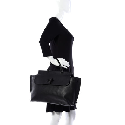 Gucci Pebbled Calfskin Large Bamboo Daily Top Handle Bag Black 3 of 11