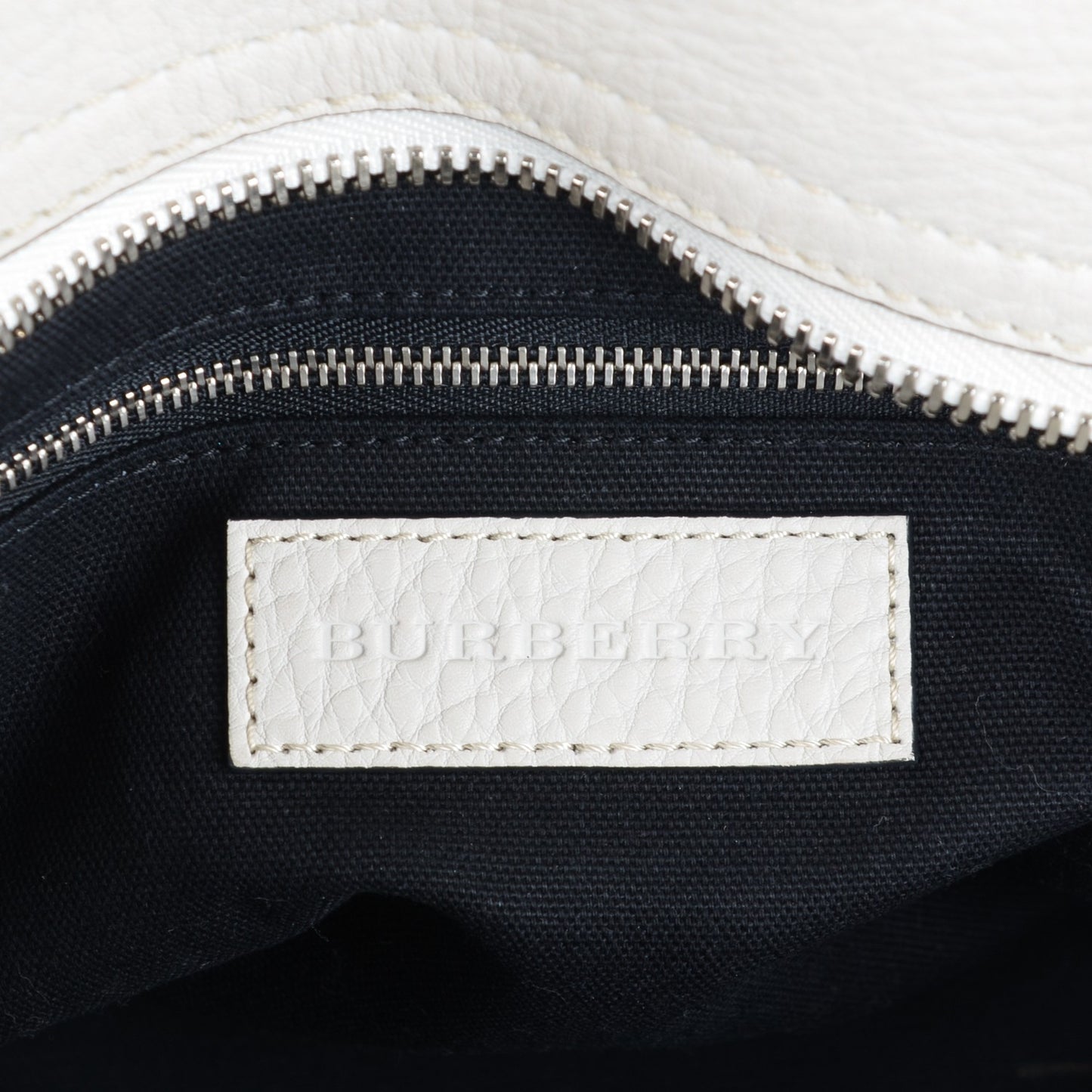 Mega Check Grained Calfskin Medium Harcourt Satchel White