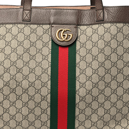 Gucci GG Supreme Monogram Web Ophidia Tote Brown 9 of 11