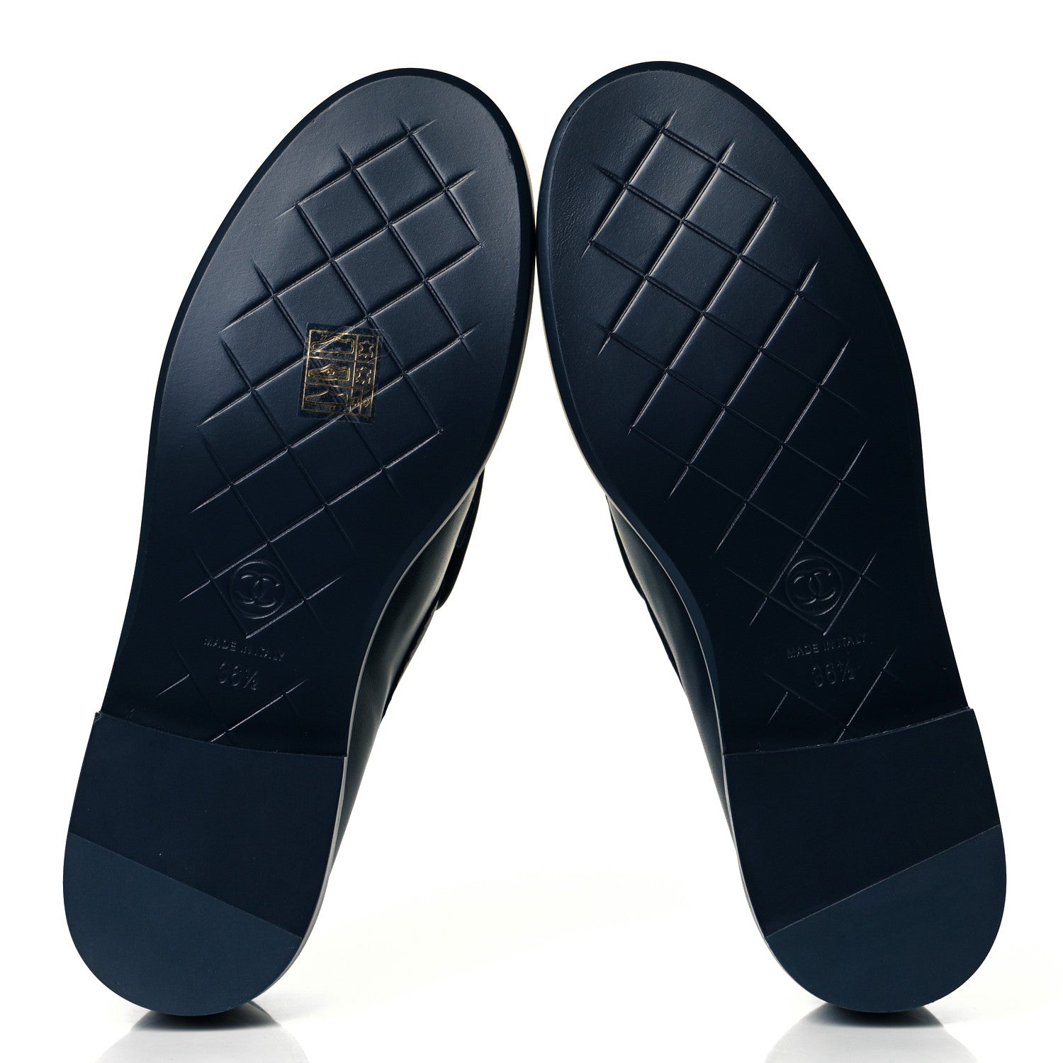 Chanel Lambskin Quilted CC Turnlock Loafers 36.5 Navy 5 of 11