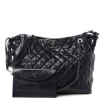 Chanel Glazed Calfskin Quilted Large Tote Black 11 of 11