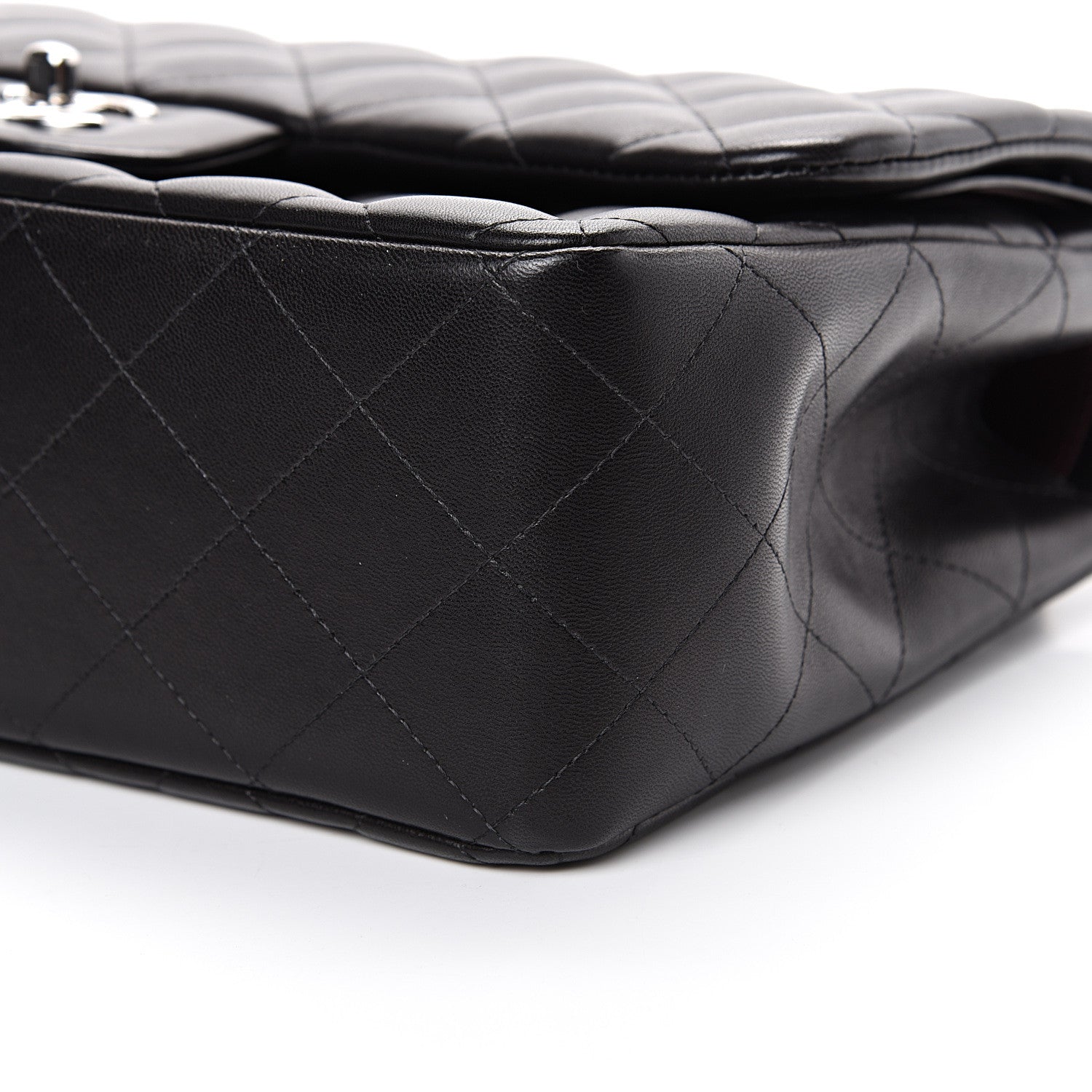 Chanel Lambskin Quilted Jumbo Double Flap Black 9 of 19