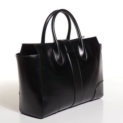 Gucci Calfskin Medium Lady Buckle Top Handle Bag Black 3 of 9