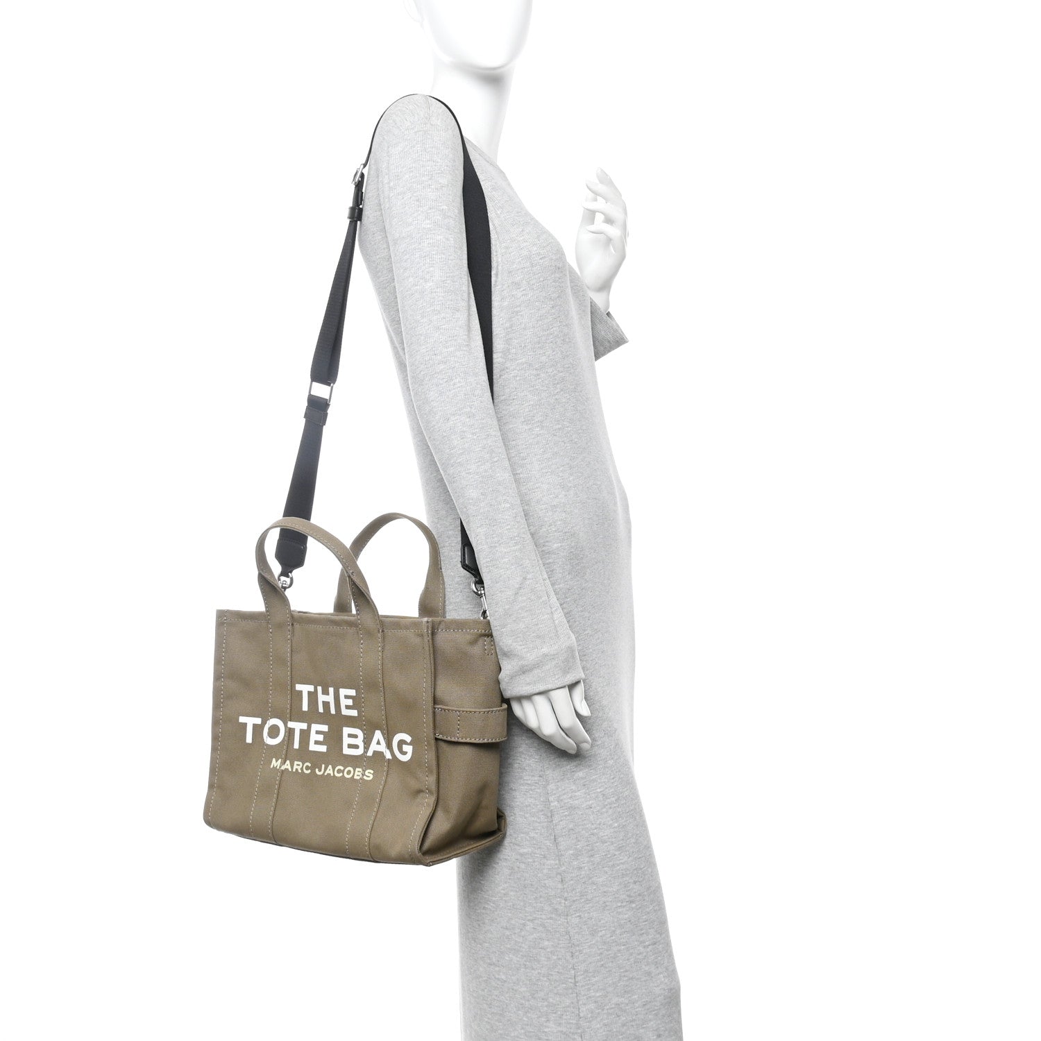 Marc Jacobs Cotton Canvas Medium The Traveler Tote Bag Slate Green 2 of 14