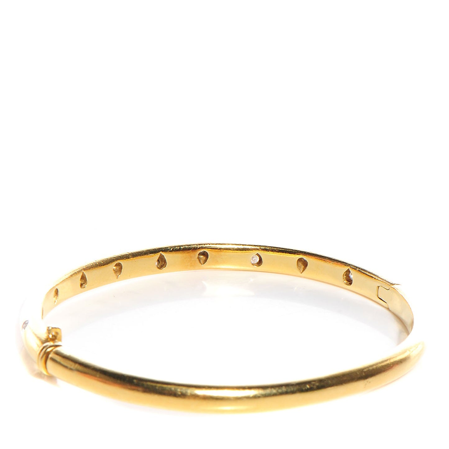 18K Yellow Gold Platinum Diamond 4.5mm Etoile Bangle Bracelet
