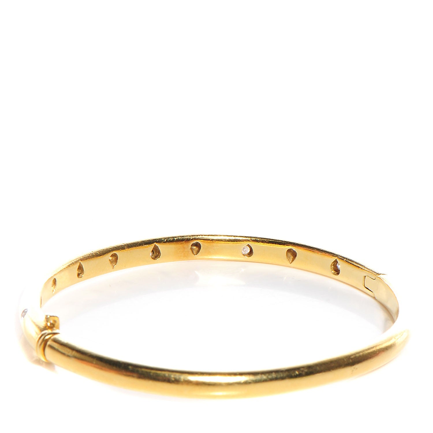 Tiffany 18K Yellow Gold Platinum Diamond 4.5mm Etoile Bangle Bracelet 3 of 5
