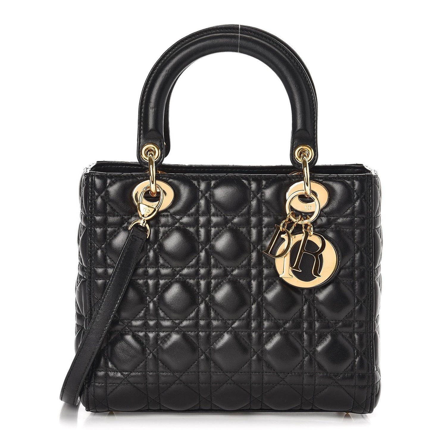 Lambskin Cannage Medium Lady Dior Black