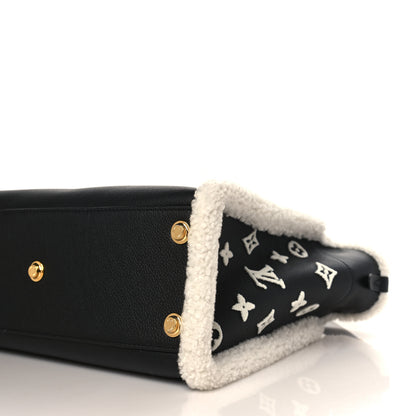 Louis Vuitton Grained Calfskin Shearling On My Side MM Black 8 of 8