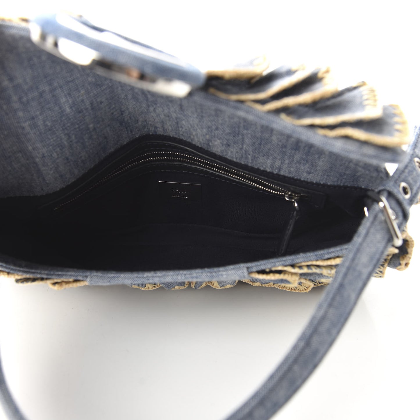 Denim F is Fendi Multi Waves Baguette Blue