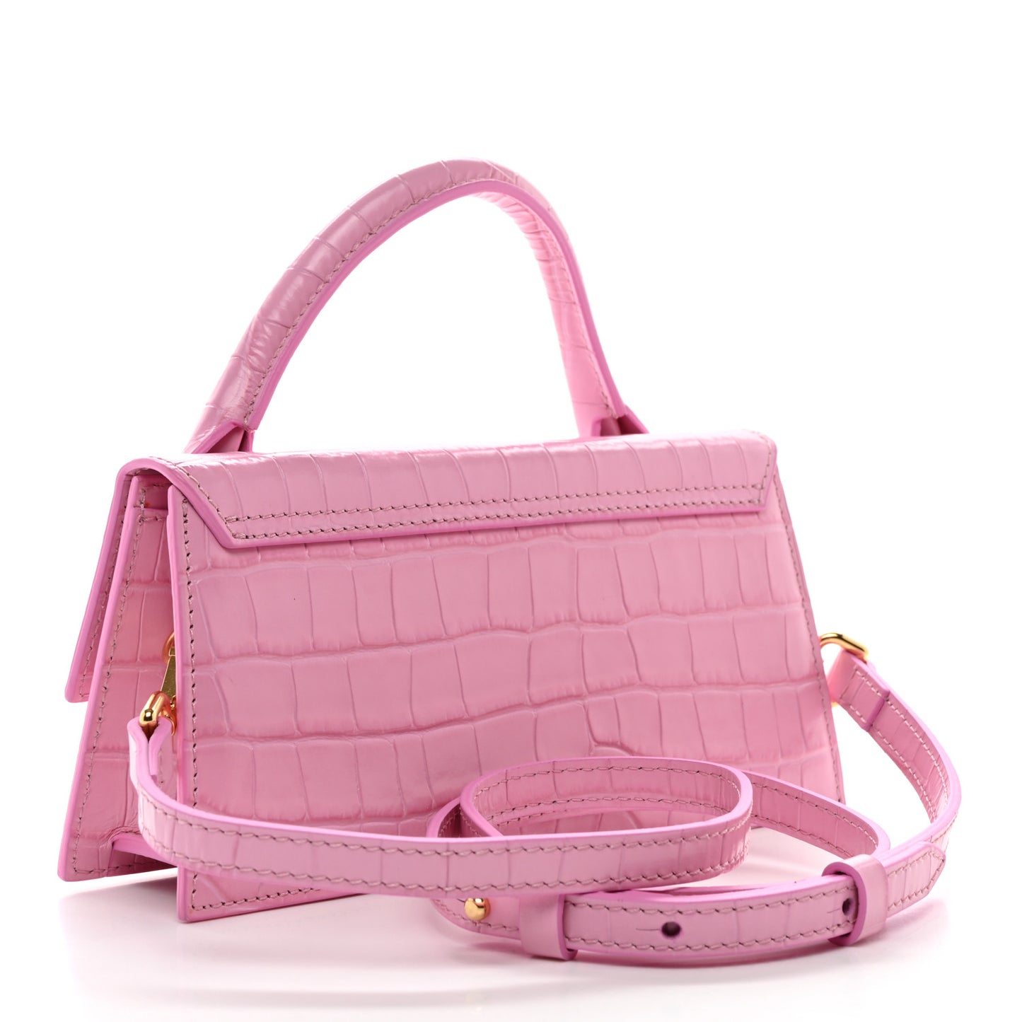 Calfskin Crocodile Embossed Le Chiquito Long Pink