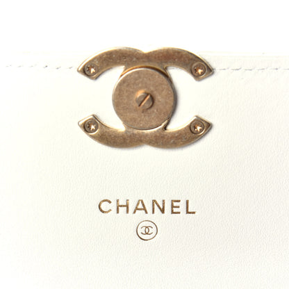 Chanel Calfskin Quilted Perfect Fit Coin Purse With Chain White 6 of 10