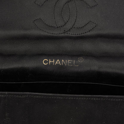 Chanel Satin Quilted Flap Shoulder Bag Black 5 of 11