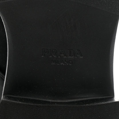 Prada Re-Nylon Spazzolato Rois Metal Triangle Logo Tall 50mm Combat Boots 40.5 Black 6 of 8