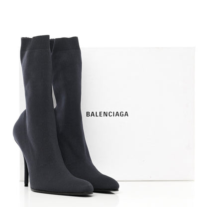 Balenciaga Knit Round Toe Knife Booties 40 Navy 12 of 12