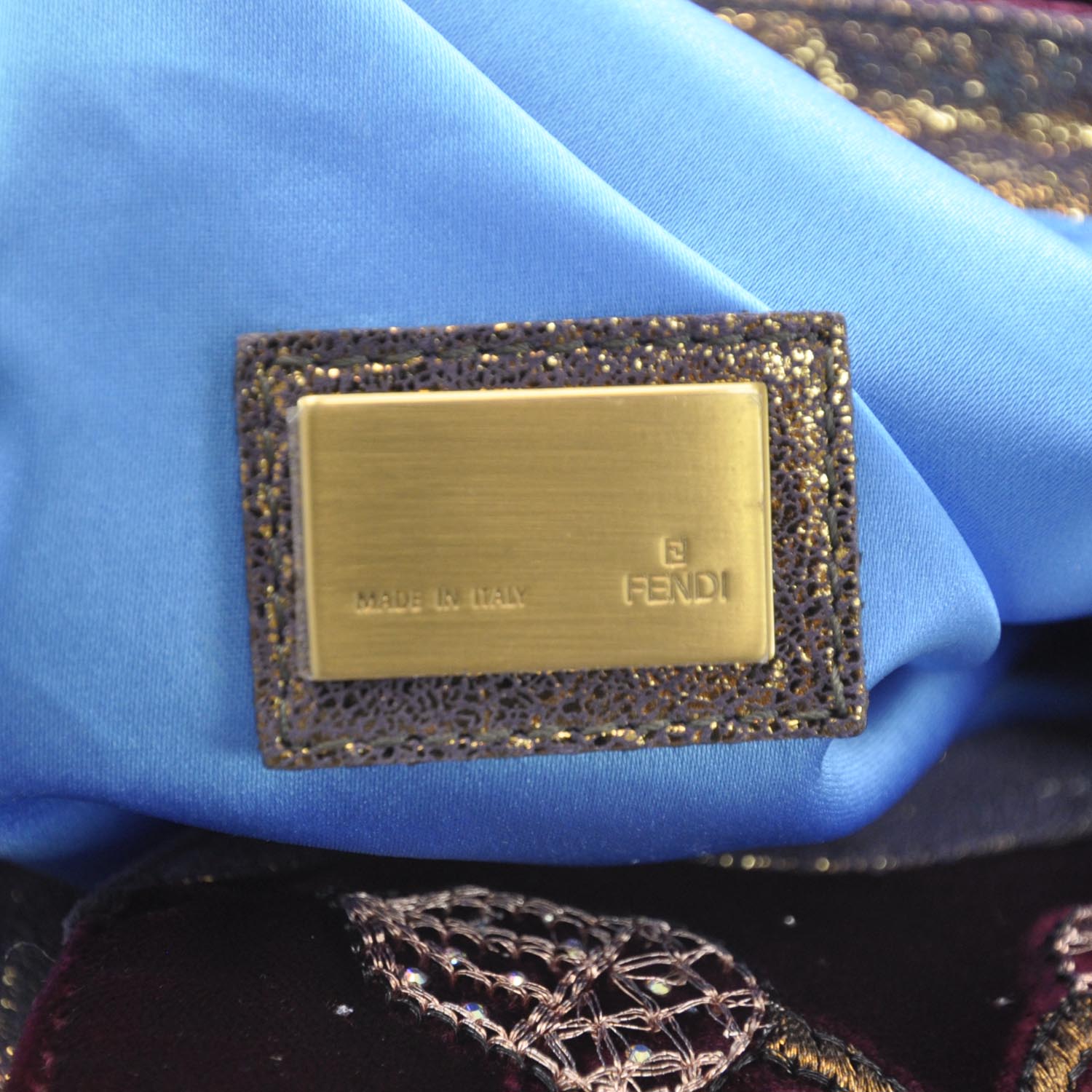Fendi Velvet Embroidered Squirrel Spy Bordeaux 8 of 13